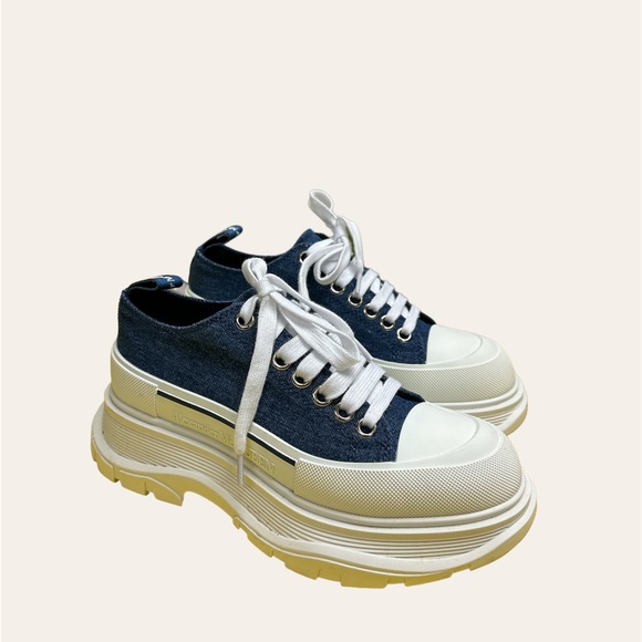 Indigo Denim Tread Slick Sneakers - Picture 2 of 13